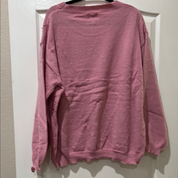 Pink Sweater with Diamond Pattern - Picture 5 of 6